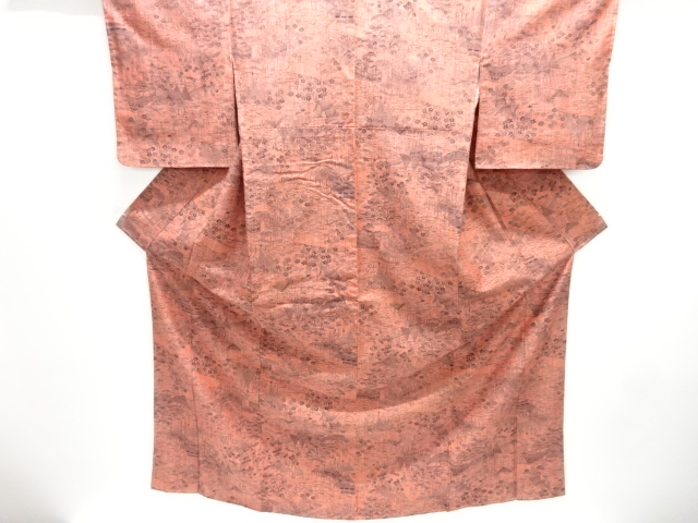 未使用品　作家物　茶屋辻模様手織り紬着物